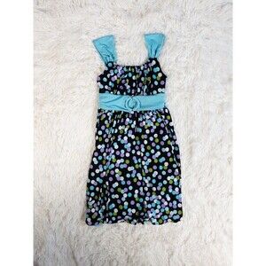 Speechless Girls Aqua Blue Polka Dot Party Dress Y2K Inspired Girls size 10